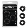 GK Power Lot de 3 Cockrings souples Gear Up Noirs